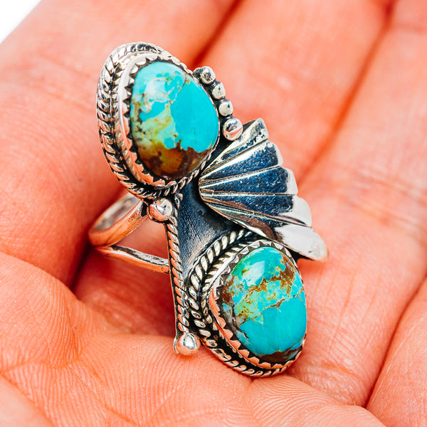 Exclusive Southwestern Style Royston Turquoise Ring Size 6 (.925 Sterling Silver)