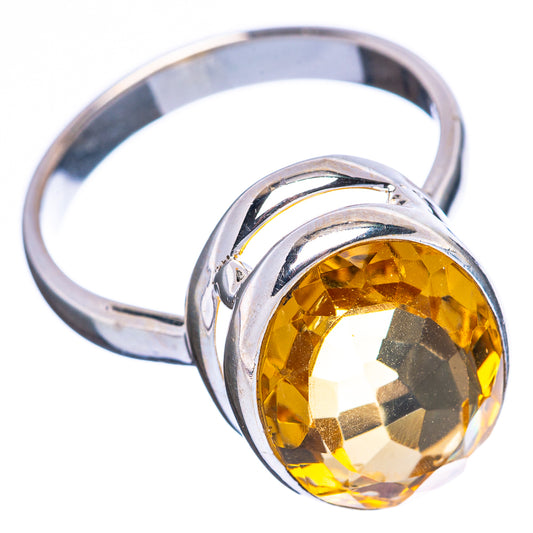 Faceted Citrine Ring Size 8.5 (925 Sterling Silver) R4504