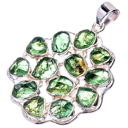 Signature Raw Green Tourmaline Pendant 2 1/8" (925 Sterling Silver) P38722