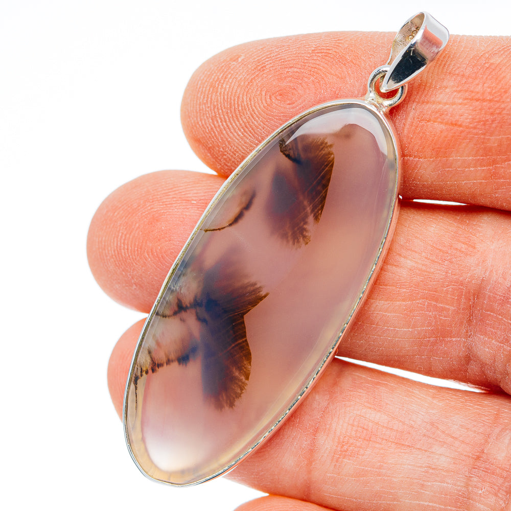 Premium Scenic Dendritic Agate Pendant 2 1/4" (.925 Sterling Silver)