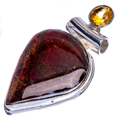 Rare Ammolite, Citrine Pendant 1 5/8" (925 Sterling Silver) P41746
