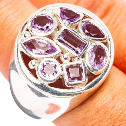 Premium Faceted Amethyst Ring Size 7.75 (.925 Sterling Silver)
