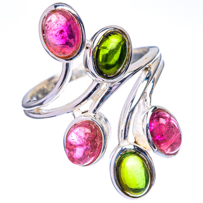 Pink Green Tourmaline Ring Size 8 (925 Sterling Silver) R142673