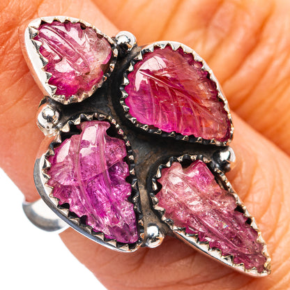 Premium Carved Burmese Ruby Ring Size 6 (.925 Sterling Silver)