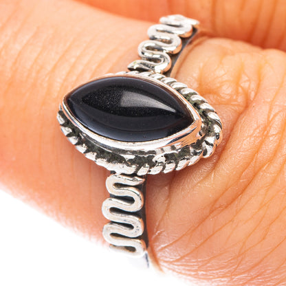 Black Onyx Ring Size 7 (925 Sterling Silver) R5669