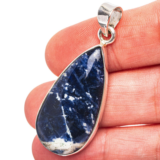 Sodalite Pendant 1 3/4" (.925 Sterling Silver)