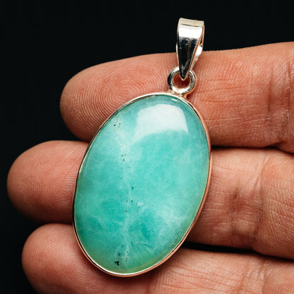Premium Gemmy Chrysoprase Pendant 1 7/8" (.925 Sterling Silver)