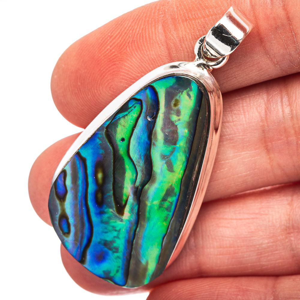 Abalone Shell Pendant 1 7/8" (.925 Sterling Silver)