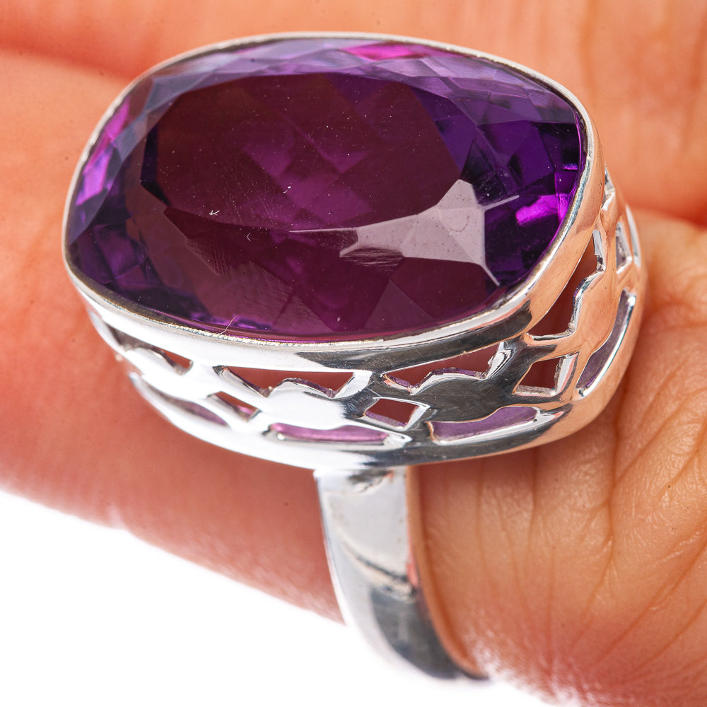 Faceted Premium Amethyst Ring Size 5.5 (925 Sterling Silver) R145148