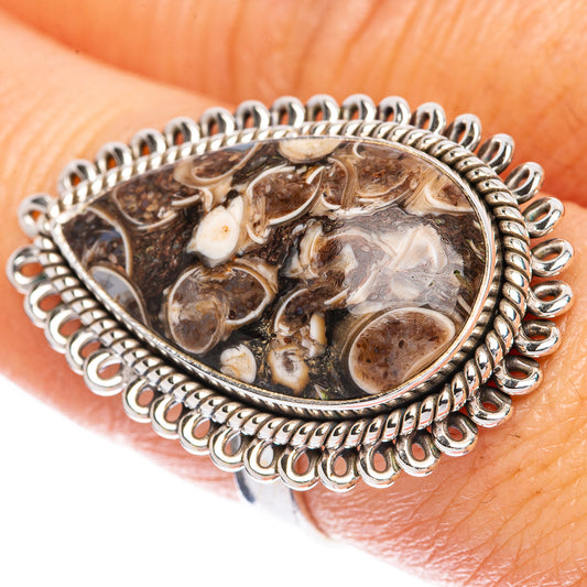 Turritella Agate Ring Size 8 (925 Sterling Silver) R1984