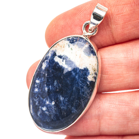 Sodalite Pendant 1 3/4" (.925 Sterling Silver)