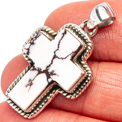 Native Style Wild Horse Jasper Pendant 1 3/8" (.925 Sterling Silver)