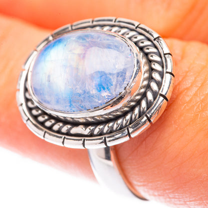 Rainbow Moonstone Ring Size 7.75 (925 Sterling Silver) R140474