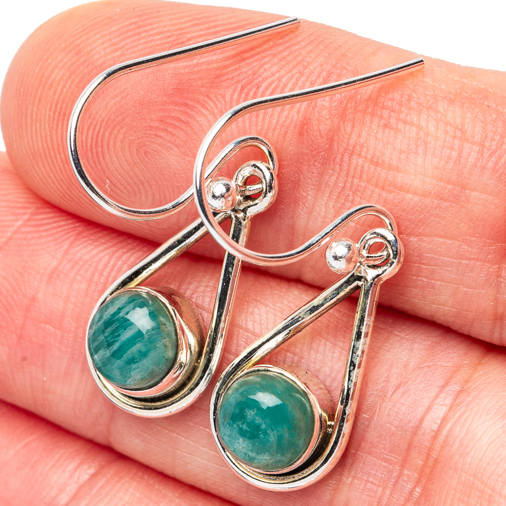 Amazonite Earrings 1 1/4" (925 Sterling Silver) E3150