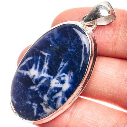 Sodalite Pendant 1 7/8" (925 Sterling Silver) P39178