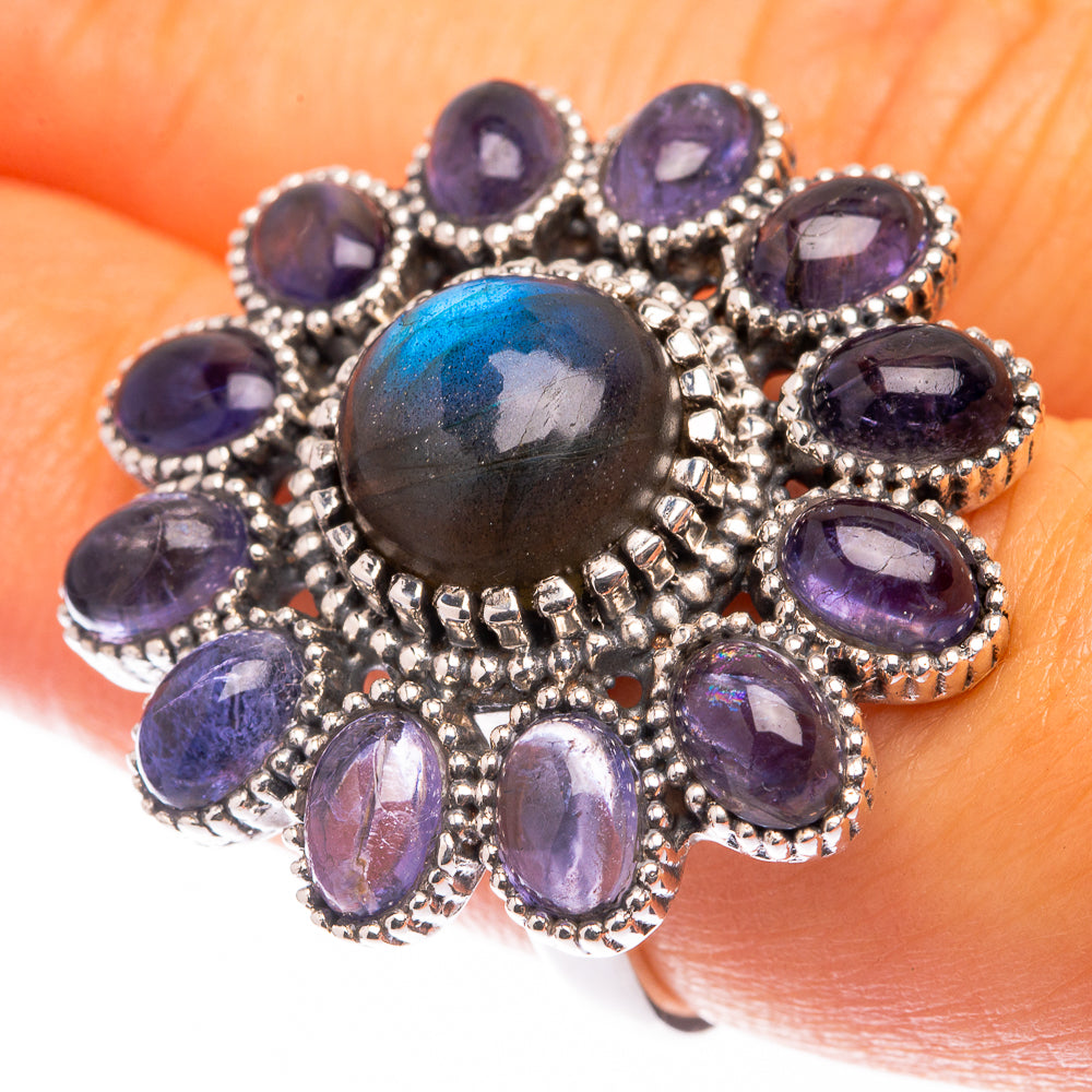 Large Labradorite, Tanzanite Ring Size 7.25 (925 Sterling Silver) R141207