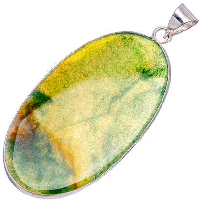 Green Aventurine Pendant 2 1/2" (Silver Plated)
