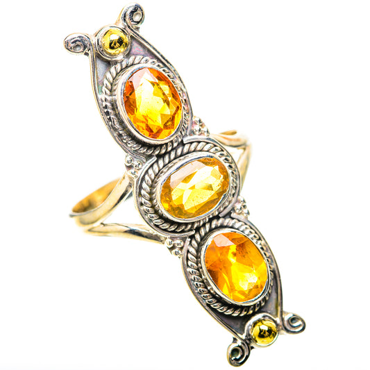 Large Faceted Citrine Ring Size 10.75 (925 Sterling Silver) RING139865