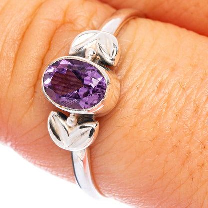Faceted Amethyst Dainty Ring Size 8.75 (925 Sterling Silver) R145703