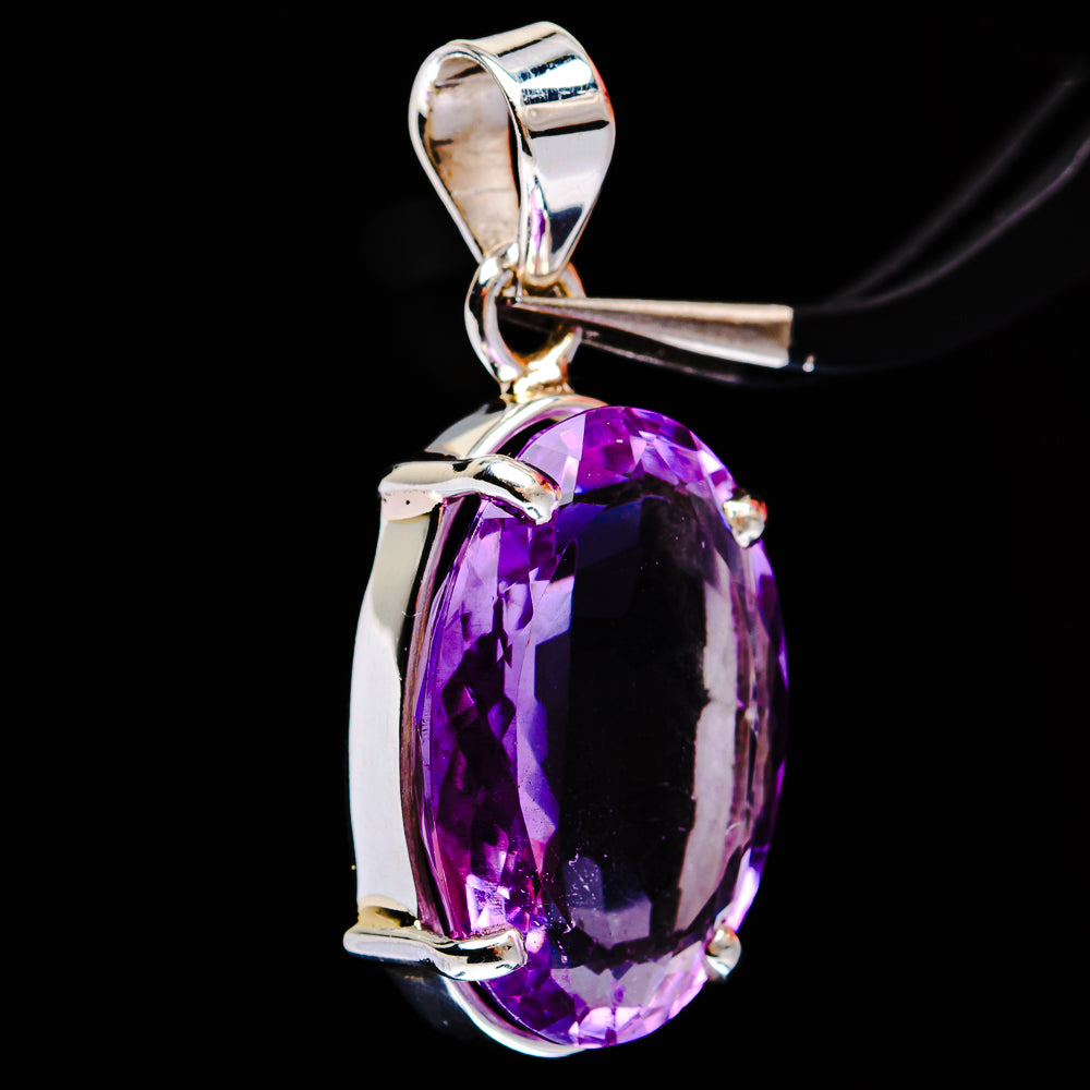 Premium Brazilian Amethyst Pendant 1 3/8" (.925 Sterling Silver)