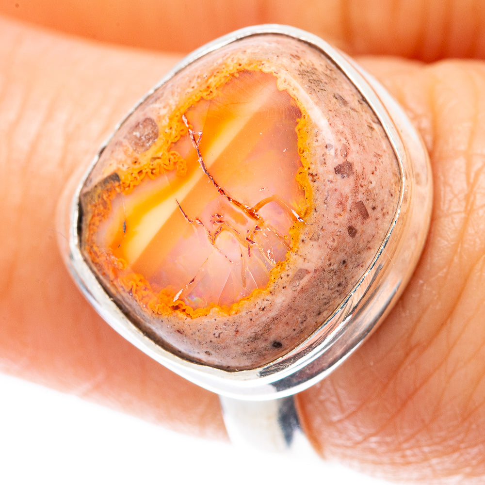 Rare Mexican Fire Opal Ring Size 7 (925 Sterling Silver) R2152