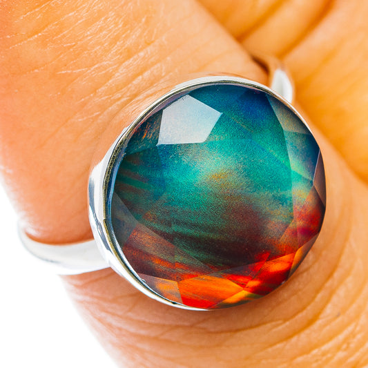 Aurora Opal Ring Size 8 (.925 Sterling Silver)