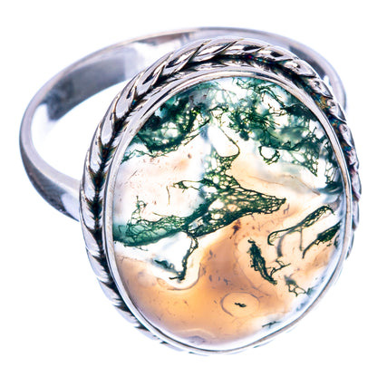 Green Moss Agate Ring Size 11 (925 Sterling Silver) R144450