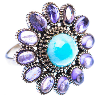 Large Larimar, Tanzanite Ring Size 8.25 (925 Sterling Silver) RING139974