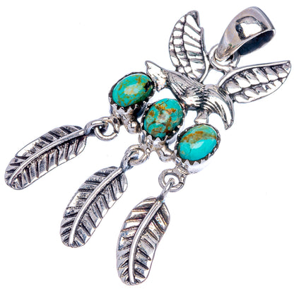 Tibetan Turquoise Pendant 1 7/8" (925 Sterling Silver) P40124