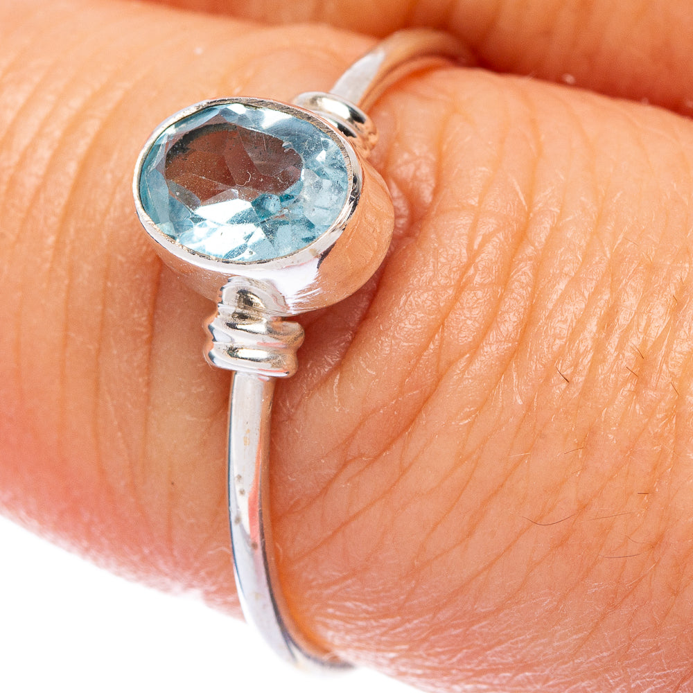 Blue Topaz Dainty Ring Size 7.75 (925 Sterling Silver) R145736