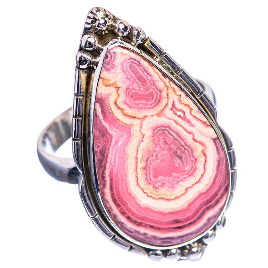 Large Rhodochrosite 925 Sterling Silver Ring Size 9.75
