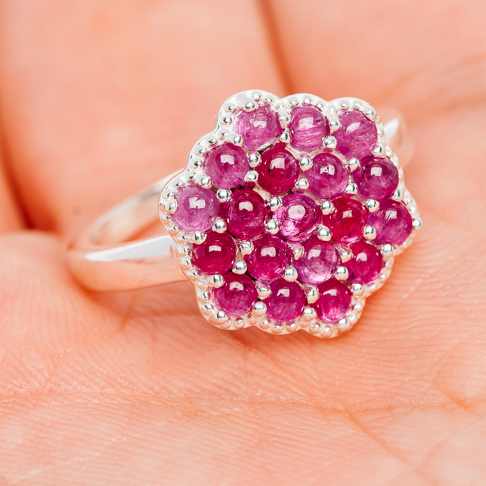 Premium Burmese Ruby Ring Size 6.75 (.925 Sterling Silver)