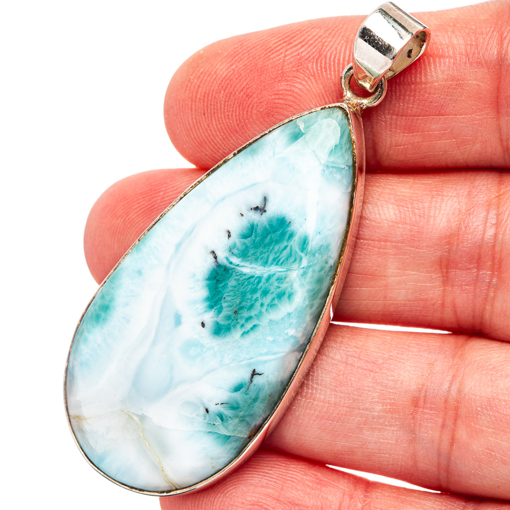 Premium Larimar Pendant 2 3/8" (.925 Sterling Silver)
