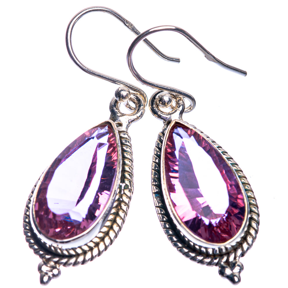 Color Change Alexandrite (Lab.) Earrings 1 5/8" (925 Sterling Silver) E432762