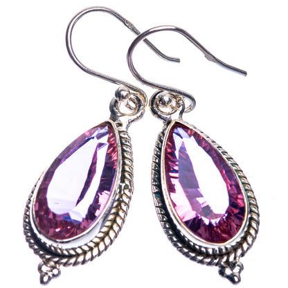 Color Change Alexandrite (Lab.) Earrings 1 5/8" (925 Sterling Silver) E432762