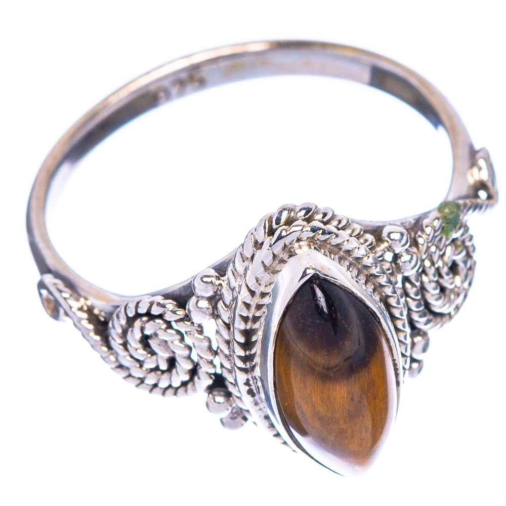 Tiger Eye Dainty Ring Size 4.75 (925 Sterling Silver) R1161