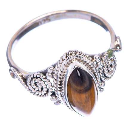 Tiger Eye Dainty Ring Size 4.75 (925 Sterling Silver) R1161