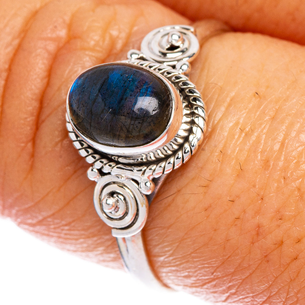 Labradorite Dainty Ring Size 8 (925 Sterling Silver) R147265