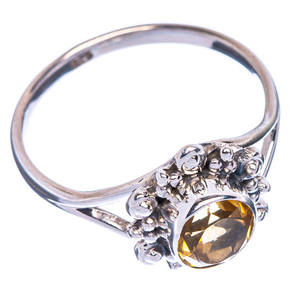 Faceted Citrine Dainty Ring Size 6.5 (925 Sterling Silver) R1164