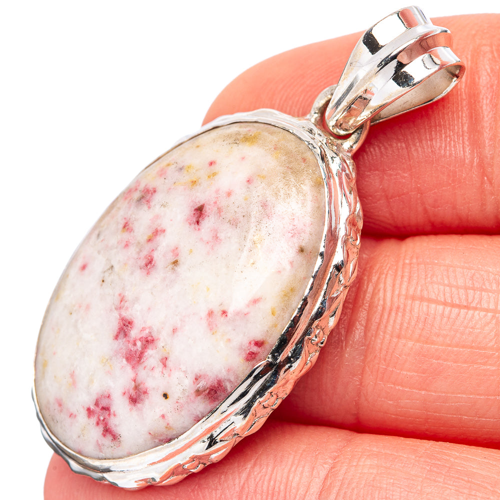 Cinnabar Pendant 1 5/8" (.925 Sterling Silver)