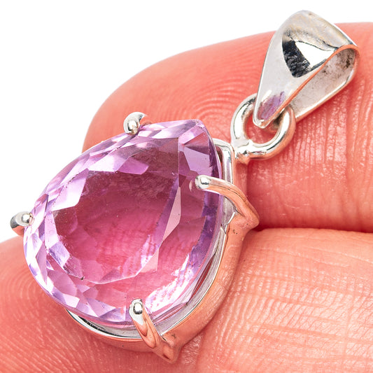 Faceted Amethyst Pendant 1 1/8" (925 Sterling Silver) P42984
