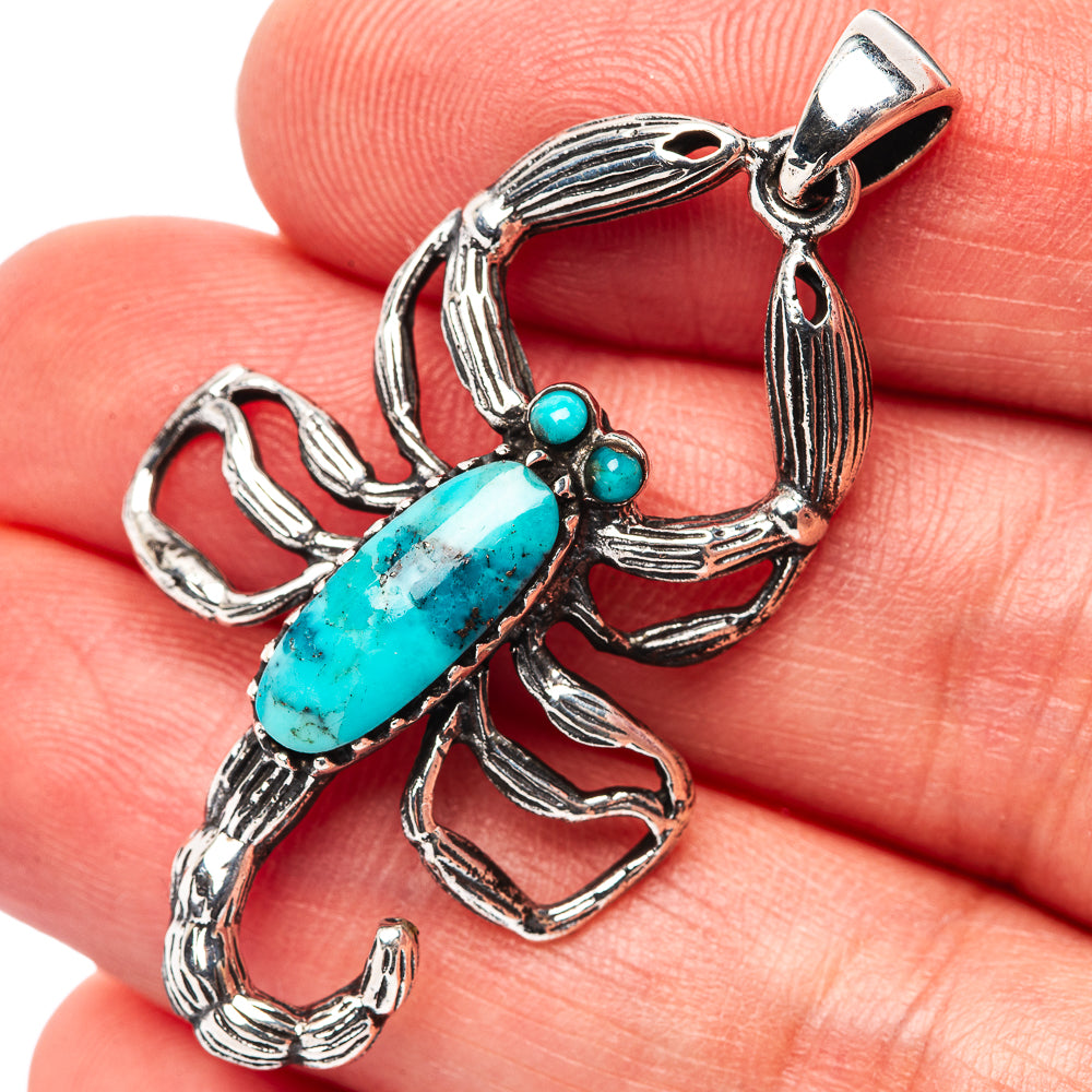 Mojave Turquoise Scorpion Pendant 1 3/4" (.925 Sterling Silver)