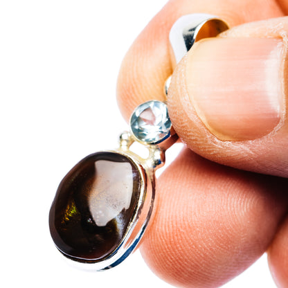 Mexican Fire Agate Pendant 1 3/8" (.925 Sterling Silver)