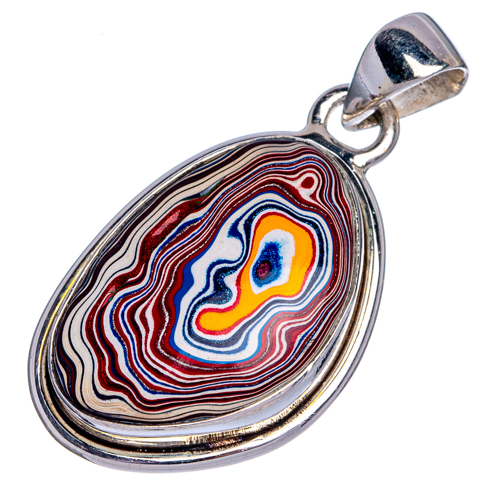 Fordite Pendant 1 1/2" (925 Sterling Silver) P39809