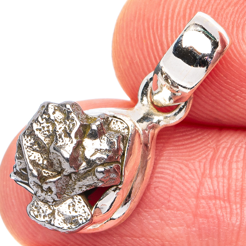 Rare Campo Del Cielo Meteorite Pendant 7/8" (.925 Sterling Silver)