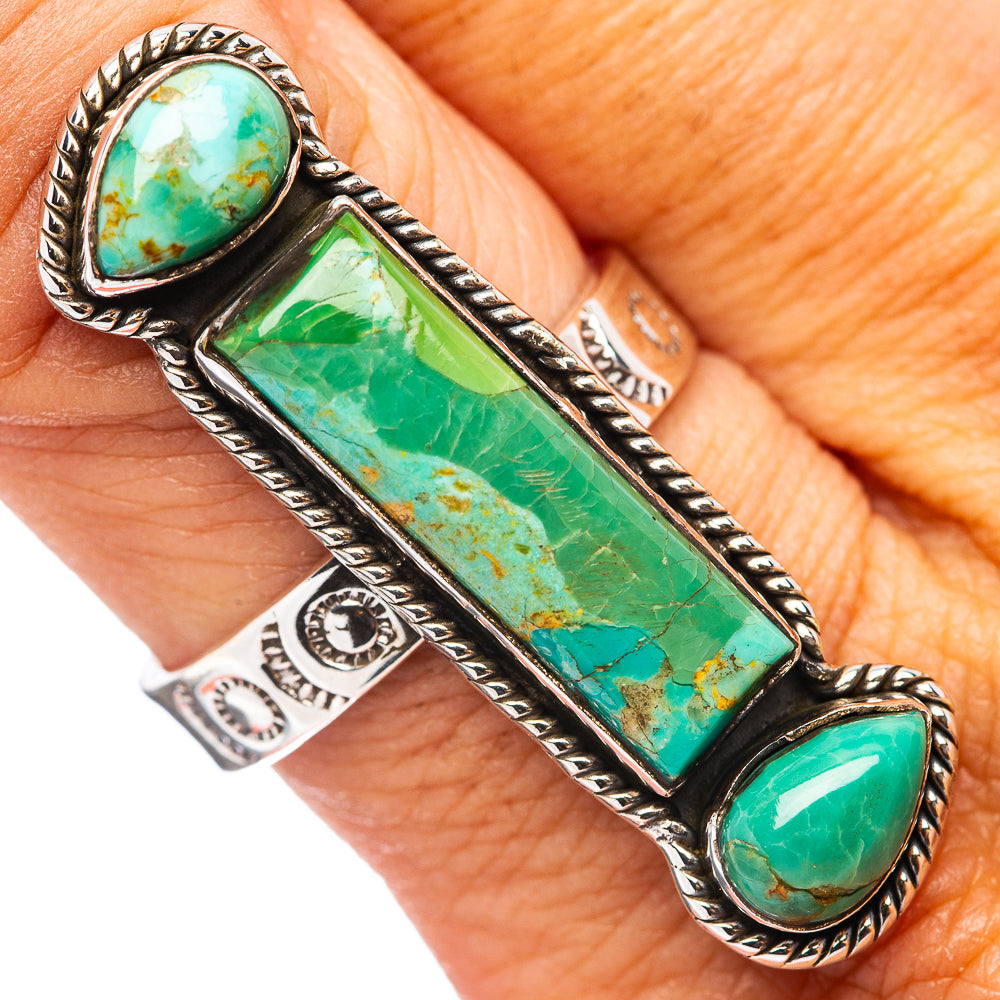 Exclusive Mohave Turquoise Ring Size 8 Adjustable (.925 Sterling Silver)