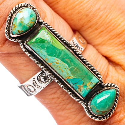 Exclusive Mohave Turquoise Ring Size 8 Adjustable (.925 Sterling Silver)