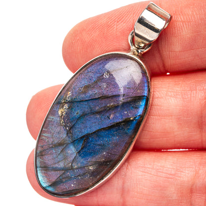 Premium Labradorite Pendant 1 7/8" (.925 Sterling Silver)