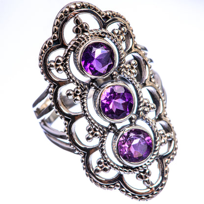 Faceted Amethyst Ring Size 5.75 (925 Sterling Silver) R142935