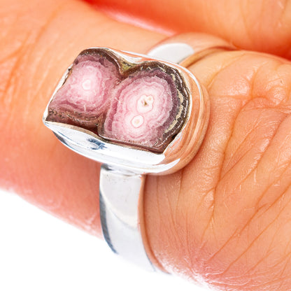 Rare Rhodochrosite Stalactite Ring Size 5.75 (925 Sterling Silver) R2796